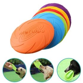 Pet UFO Toys New Small Medium Large Dog Flying Discs Trainning Interactive Toy Puppy Rubber Fetch Flying Disc 15CM (Color: pink)