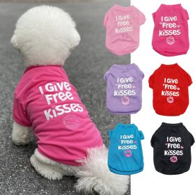 Pet Cotton Clothes for Cats and Dogs in Summer English Print Pet Dog Clothes Tank Top T-shirt in Summer (Color: pink, size: M)