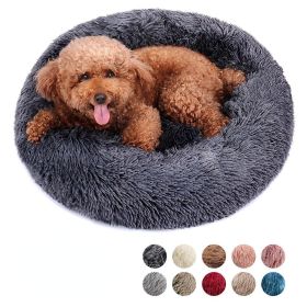 Soft Dog Bed Cat Beds Cat Sleeping Plush Mat Cushion Kitten Nest Sofa Kennel For Puppy Colorful Fluffy Warm Comfortable Pet Bed (Color: pink, size: 50cm)