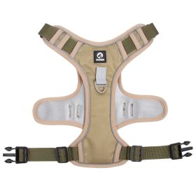 dog Harnesses; Cross border New Pet Towing Rope Vest Large Dog Chest Strap Reflective Explosion proof Flushing Dog Towing Rope (colour: khaki, Specification (L * W): L)