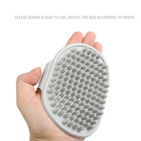 Dog Bath Brush Dog Grooming Brush, Pet Shampoo Bath Brush Soothing Massage Rubber Comb Silicone Grooming And Shedding Brush For Dogs Cats (Color: Gray)