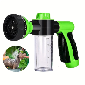 Pet Dog Wash Outdoor, High-Pressure Pet Shower Sprayer Dog Shower Brush And Pet Grooming Comb For Watering Flowers, Car Washing, Pet Bathing (Color: Green)