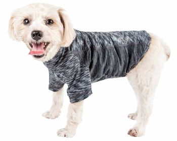 Pet Life Active 'Warf Speed' Heathered Ultra-Stretch Sporty Performance Dog T-Shirt (Color: Black, size: small)