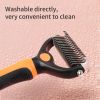 Pet Grooming Brush - Double Sided Shedding, Dematting Undercoat Rake For Dogs, Cats - Extra Wide Dog Grooming Brush, Dog Brush For Shedding, Cat Brush