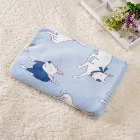 For Common Dogs Blanket Non-slip Seat Cushion (Option: Light Blue Bull Terrier-80x100cm)